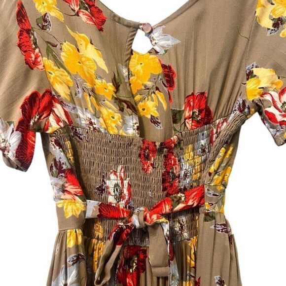 Angie Girls Romper Tan Floral SizeāS (girls) - Picture 7 of 9